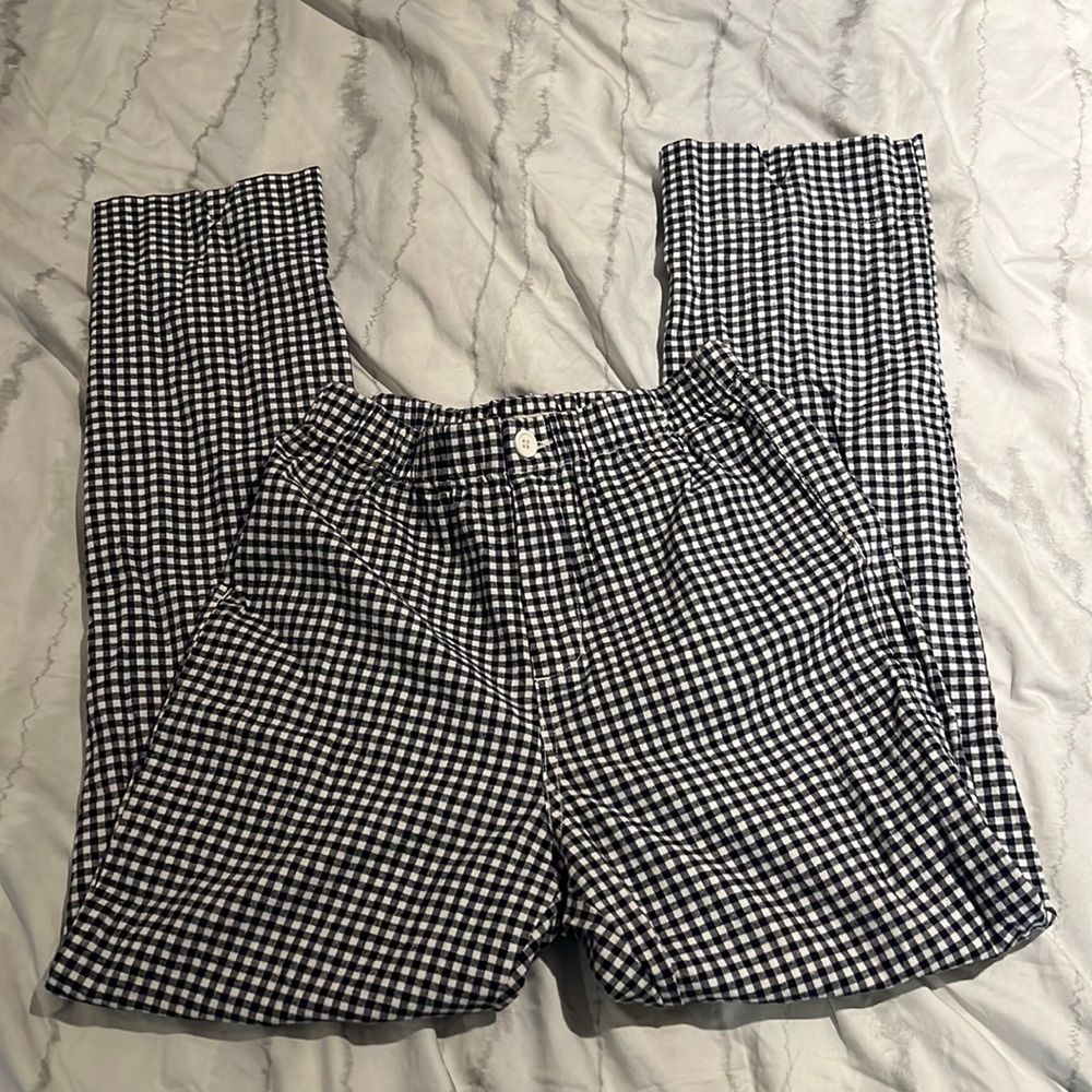 Plaid straight leg pants from Brandy Melville.